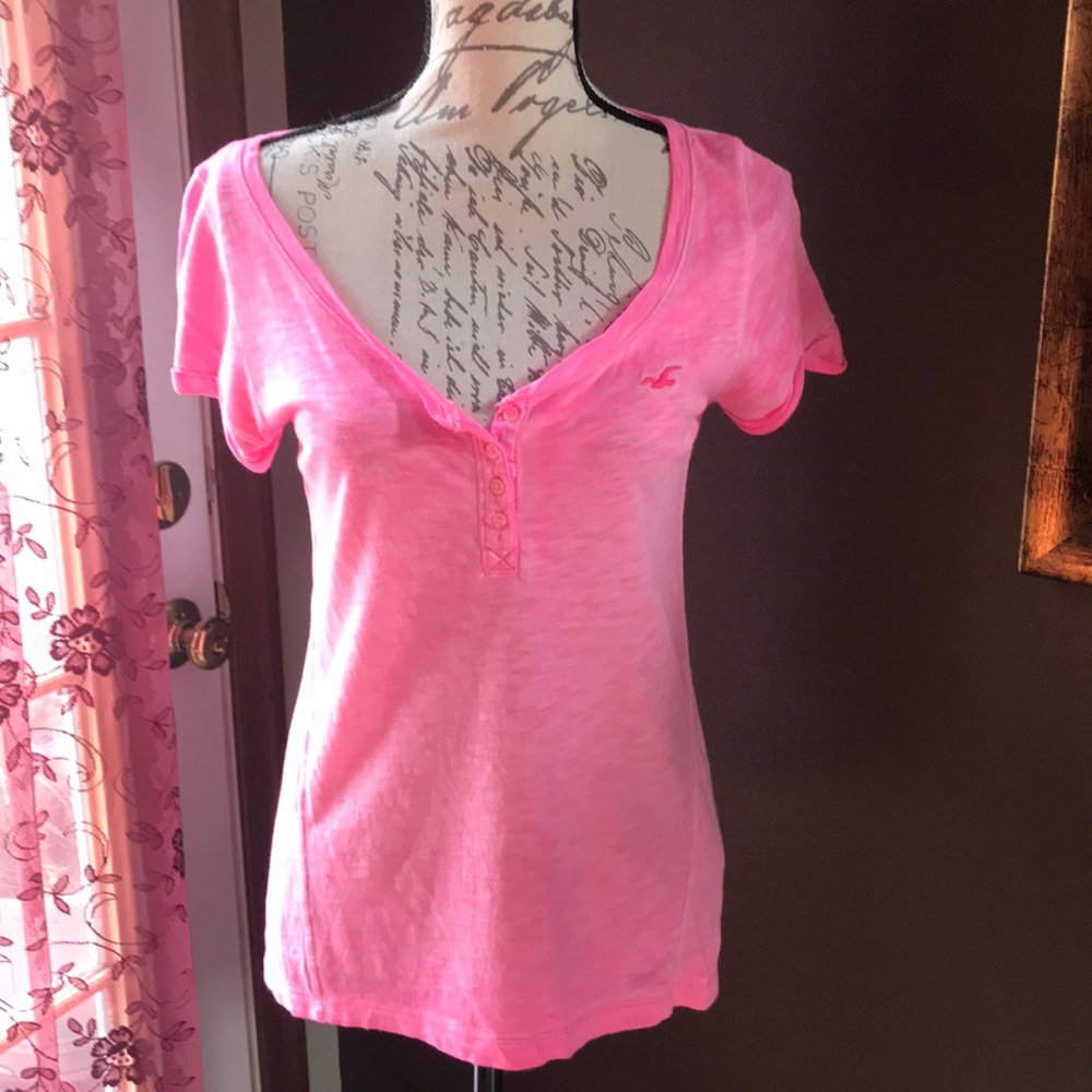 Bright pink hollister top